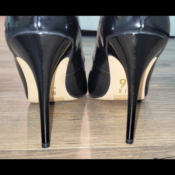 Used Women's DSW Mix No. 6 Dignity US9 Pointed Toe Black Patent Pumps 4.25" heel - Picture 11 of 14